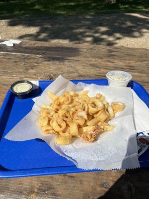 Calamari dinner $14 with tax