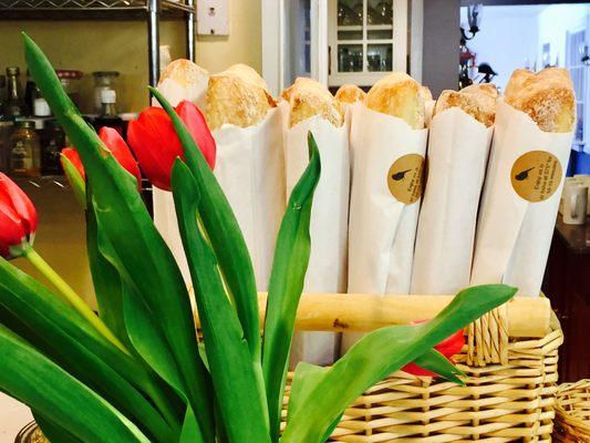 Beautiful fresh baguettes, always available on the truck.