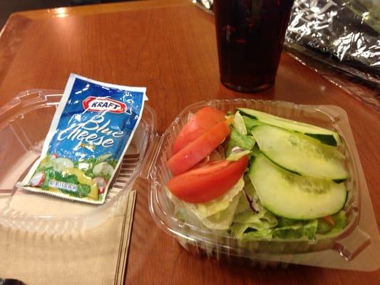 Garden salad. Small, but won't spoil my dinner!