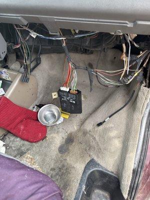 Window module just hanging out dash I have no idea where to put this back at