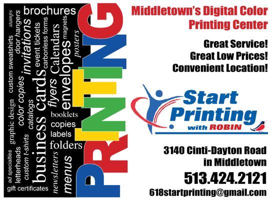 Little print shop on the corner in Blueball, Middletown.