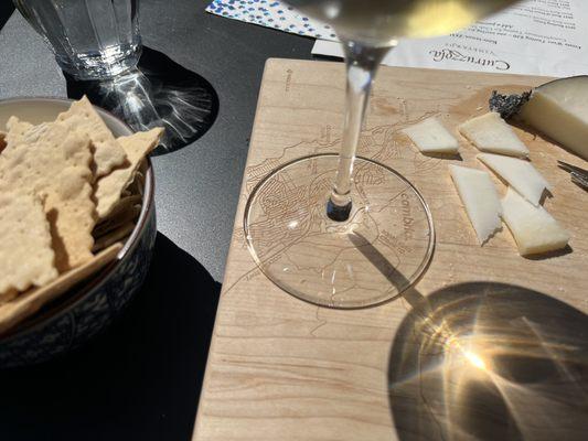 Beautiful wine and cheese!