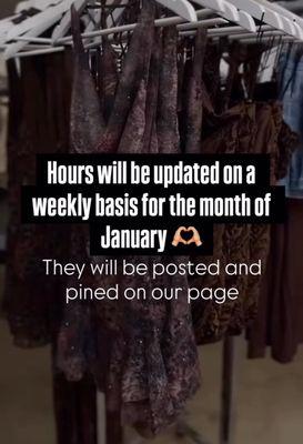 PLEASE SEE OUR INSTAGRAM FOR WEEKLY UPDATED HOURS!!