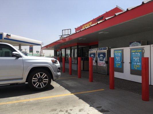 Get gas and make a tinkle on your cross country road trip.