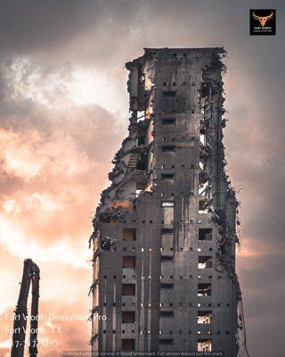 High-rise building demolition