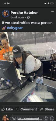 she is the lady that stated they not doing raffles at that store when i first walked in. she's the reason I got mad. She lied about it.