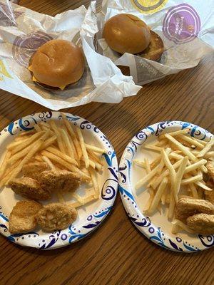 2 Double Cheeseburgers, 10 pc. Chicken McNuggets , large fries