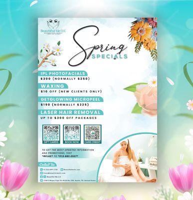 Spring specials at Beautiful Me.