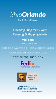 We offer FedEx, UPS and USPS Shipping & Drop-offs
