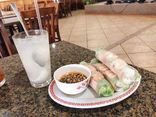 Fresh Coconut Drink 1. Two Pieces Goi Cuon Spring Rolls