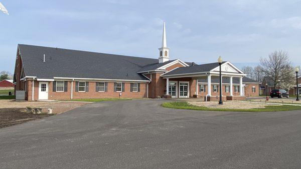 Our main building for worship. Parking is to the right and behind the building.