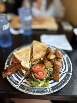 Breakfast sandwich with added lemon aioli