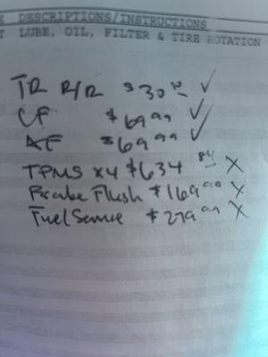 Repairs that need to be done on the truck !