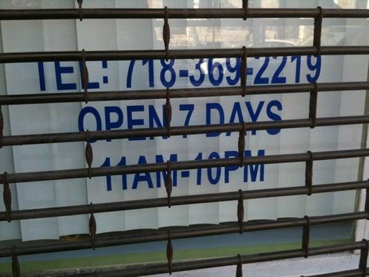 Hours & phone number