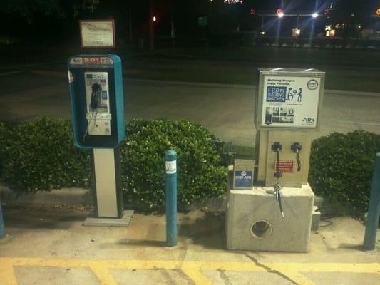 Air & water dispenser with working pay phone