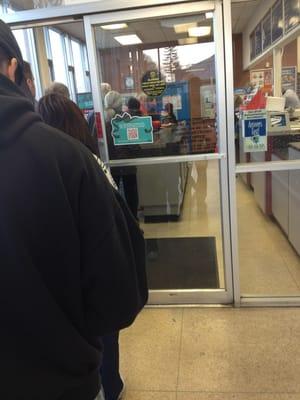 Long lines during holiday time.