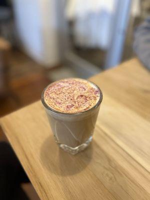 Special latte; I think it was called love elixir! Floral + cardamom