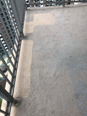 My balcony showing the tan patches done by RBS.