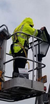 Changing out street lights