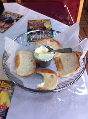 They serve you the butter with a SPOON here! Now that's how it's done, ladies and gentlemen!