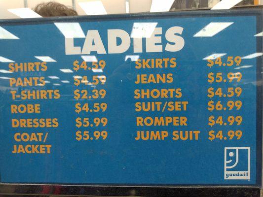 Price list as of December 2021.