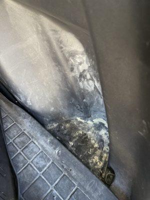 This is powder from a fire extinguisher and they never wiped it away