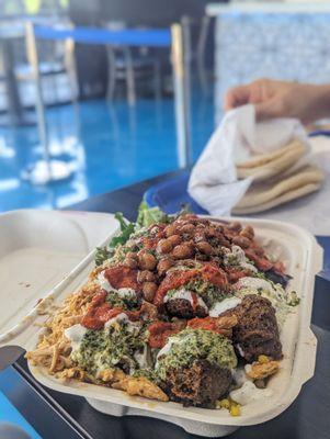 Half Chicken Half falafel bowl $14.99