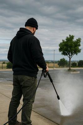 Collin from ClearState keeping your property looking its best with pressure washing, deep cleaning, and junk removal."