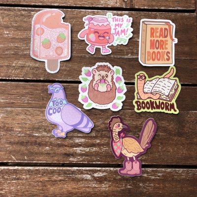 Cute stickers in shop