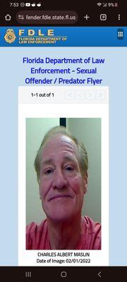 A photo of him from the flde that shows his conviction