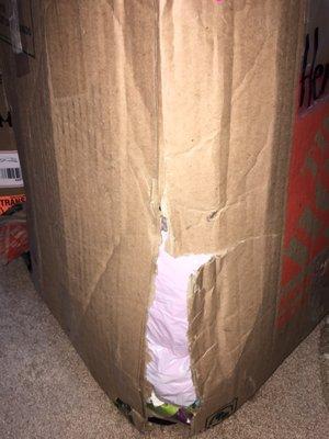 Don't use Busfreighter/Greyhound unless you'd like your boxes to arrive like this.