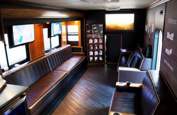 Inside the Star of Vegas bus at CES trade show