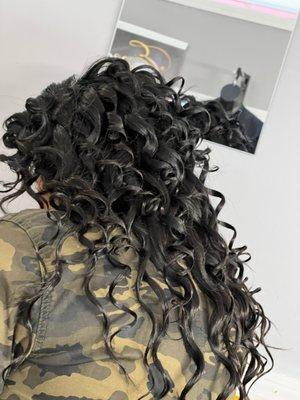 wand curls on tape ins