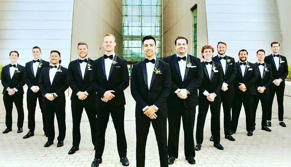 I honestly cannot recall how many of these we did, but we certainly tailored the groom and some of the guy. They all look amazing.