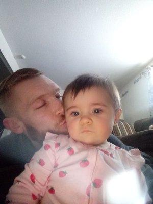 John Hibbard and his new daughter.