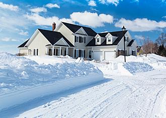 Snow removal and de-icing at a subdivision in Fredericksburg, Virginia