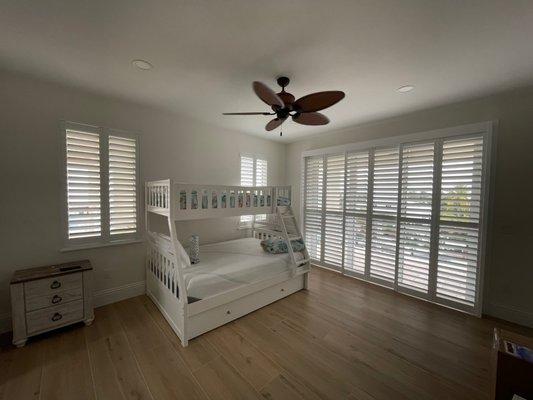 Sliding glass door with track system