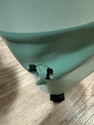 Rats chewed through a thick plastic container holding dog food.