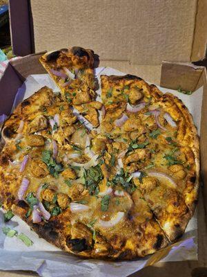 Great pizza with perfect thin crust.