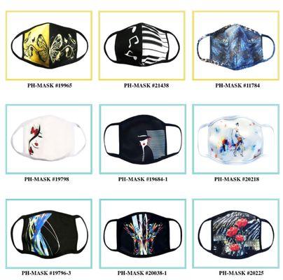 We have Designer Face Masks in stock - since we must wear a mask we might as well make a fashion statement with it!