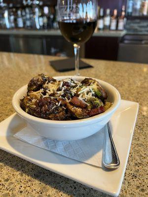 Brussels sprouts were recommended by the bartender. The taste was