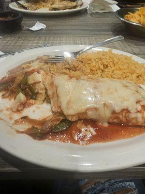 My veggie burrito, rice and beans! So good and flavorful!!!!