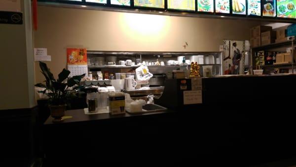 View from dining area. I like that one can see the kitchen. This kind of set up tends to promote a cleaner kitchen.