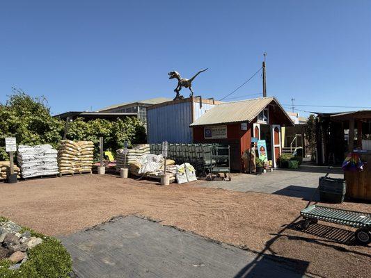 Dinosaur and plant mix shed.