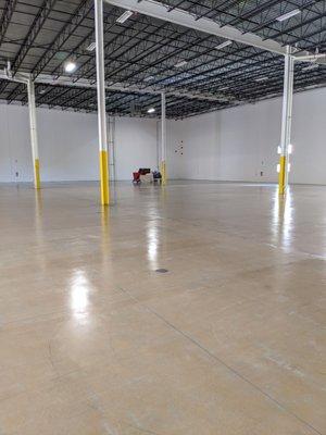 Polished floor in commercial building