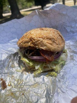 6 oz burger with cheese and bacon