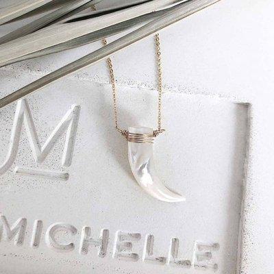 Pearl Horn Necklace - James Michelle Jewelry September 18 Release