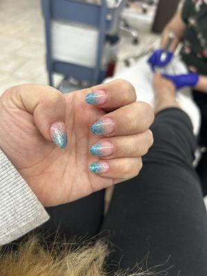 Left hand ombré full set