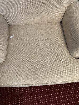 The lounge chair back and arms