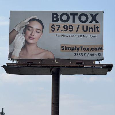 If you've seen our billboard, you've seen our clinic--we're right next door. Botox $7.99/unit at Simply Tox.